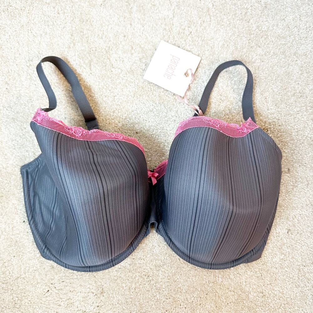 NWT Panache Porcelain Viva Bra Grey Pink UK 38FF (US 38H)